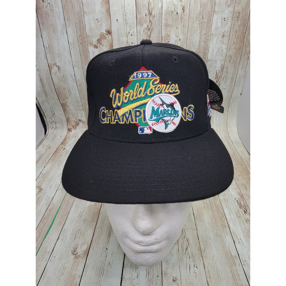 Vintage 1997 New Era Florida Marlins World Series Champs Snapback Hat New